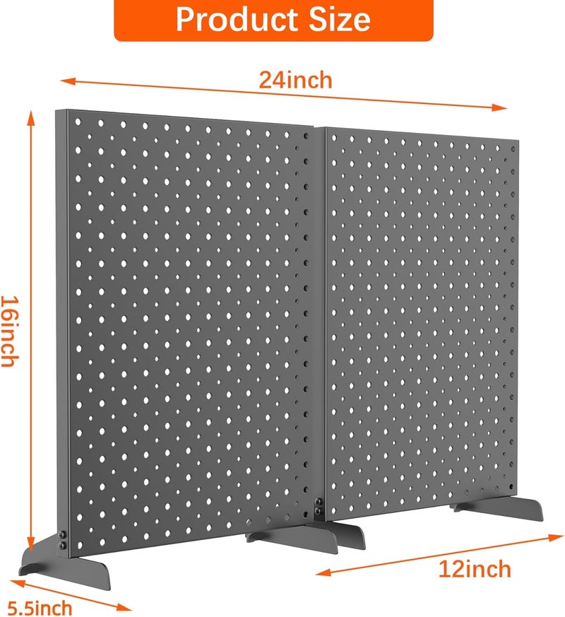 TORACK Pegboard Display Stand for Craft Shows & Fairs, 12 x 16 in Metal Tabletop Pegboard Display with Hooks for Christmas Fair Event(Black, Pack of 2) - Image 3